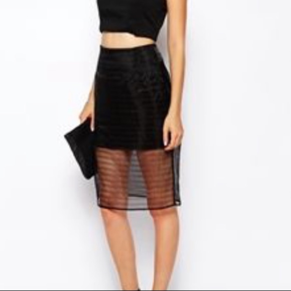 Finders keepers stand still black skirt sheer